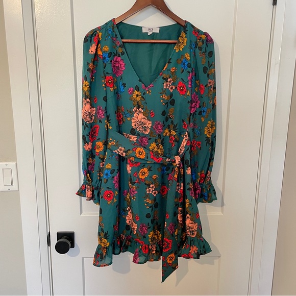Jack by BB Dakota Floral Flounce Dress size 4 - Picture 4 of 5